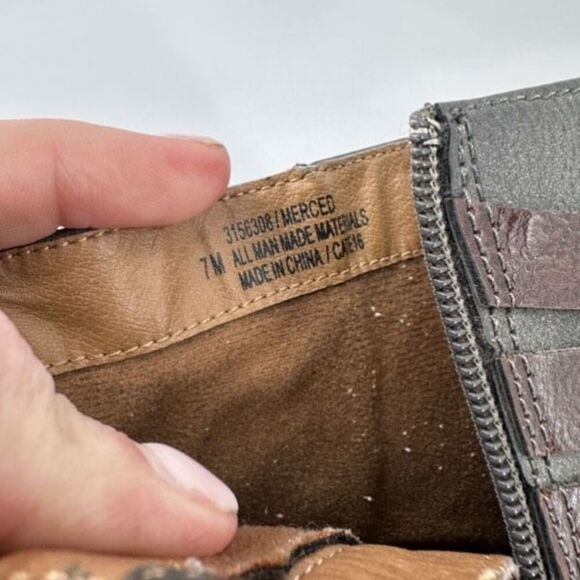 EuroSoft Phoebe Faux Leather Buckle Accent Boot Bootie Size 7 Gray & Brown - Picture 10 of 10